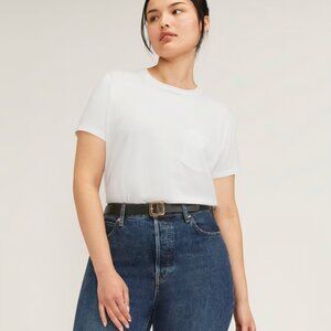 Everlane The Organic Cotton Cropped Box-Cut Pocket Tee — Small